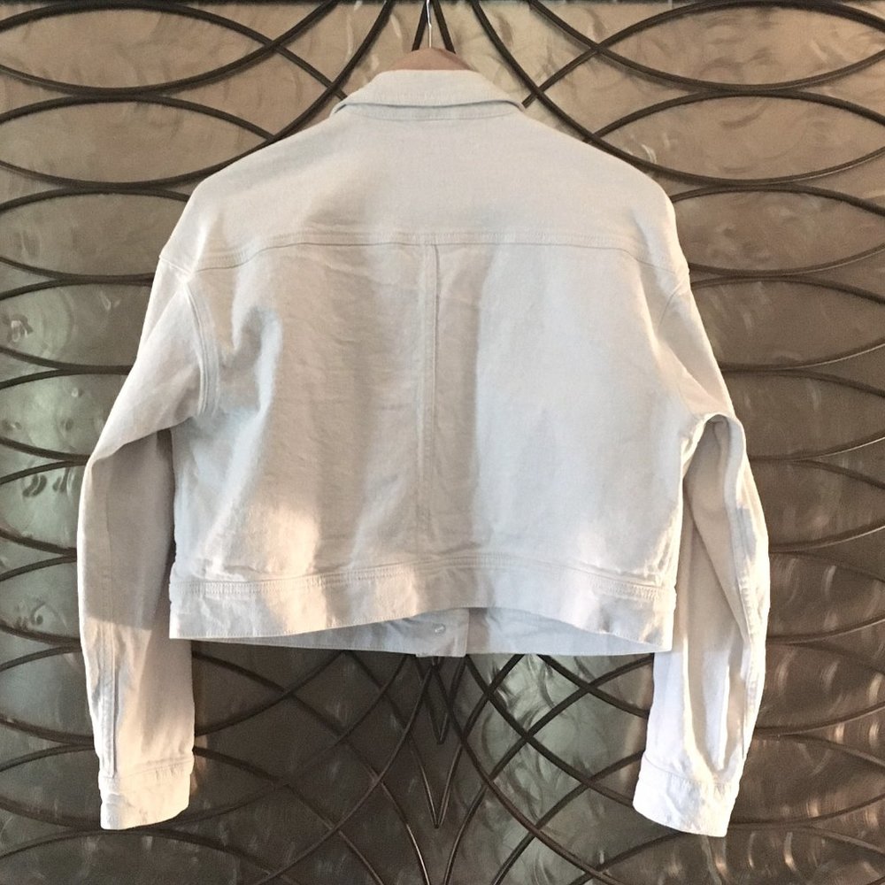 Joe Fresh Off-White Cotton Denim Cropped Jacket M | Oversized - Picture 2 of 10